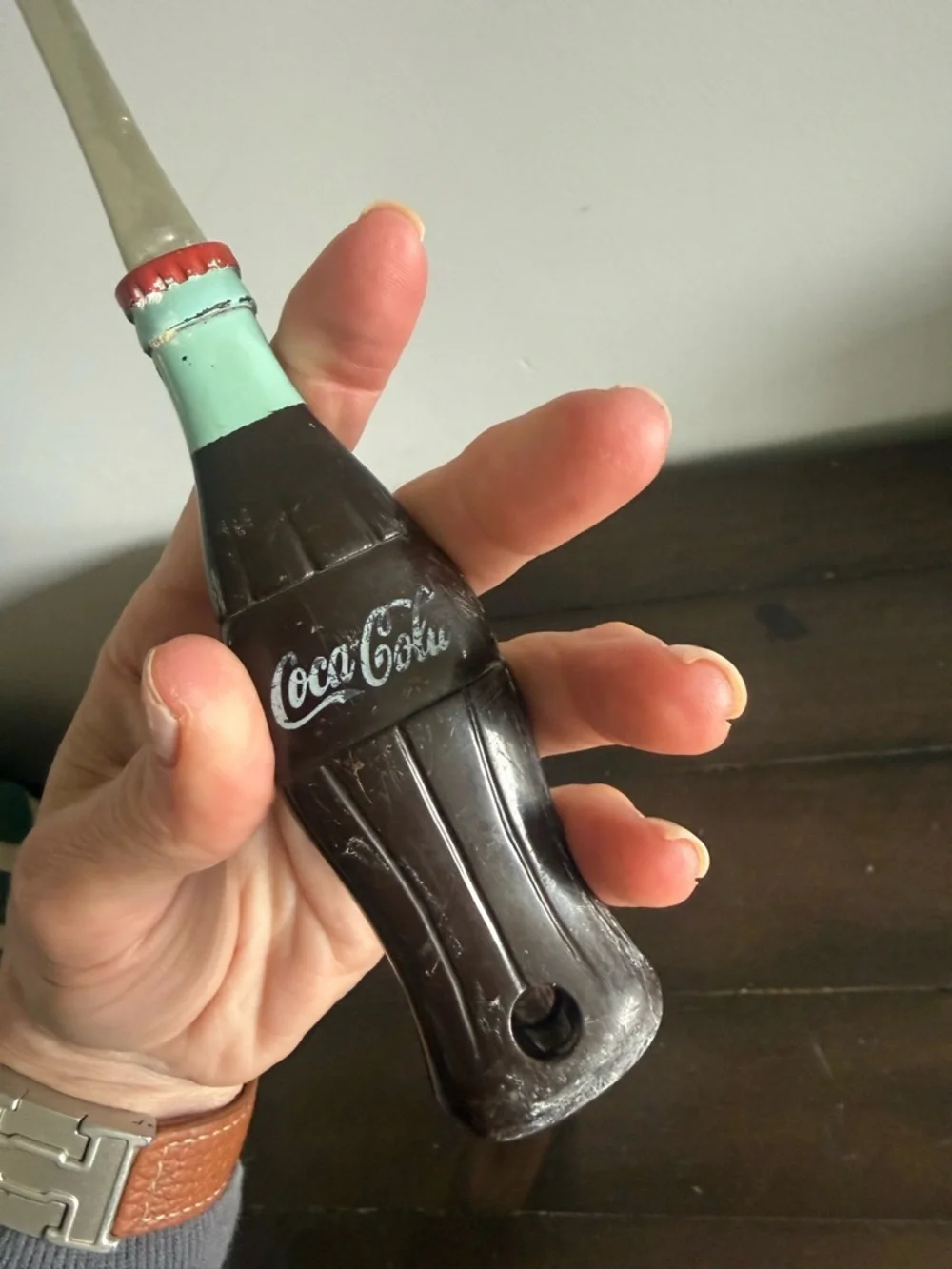 Vintage Coca Cola Slotted Spoon Utensil Bottle Handle Kitchen Collectible